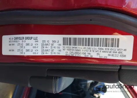 2014 Jeep Cherokee Sport z USA, uszkodzony, nr VIN 1C4PJLAB3EW314548